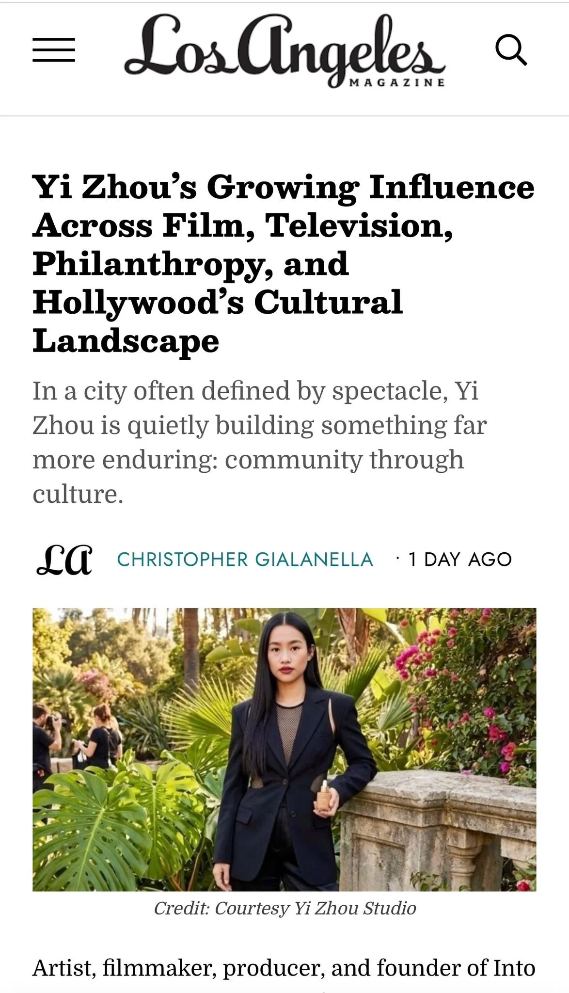 Yi Zhou’s Growing Influence Across Film, Television, Philanthropy, and Hollywood’s Cultural Landscape