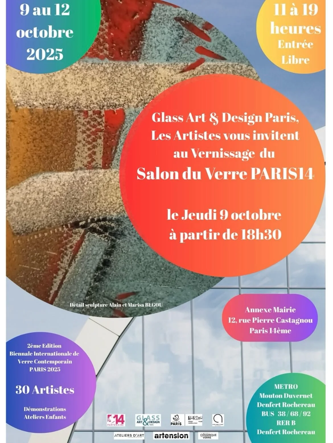 I&rsquo;m happy to share that My Prigioni sculptural vases have been selected to take part to the Paris Glass Biennal in the Salon du verre contemporain from October the 9th to October the 12th. 
Opening on Thursday the 9th at 18.30.
See you there✨

