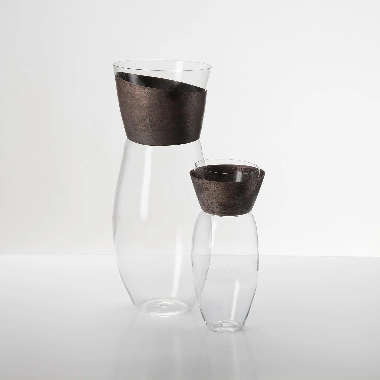 Prigioni vases. Unique sculptural pieces. High 60cm and 31cm approximately. Glass blown through metal.

Prigioni vases will be on view during Lisbon Design Week @cabanamad among other great works selected and curated by Antonio Lettieri.

&ldquo;We l