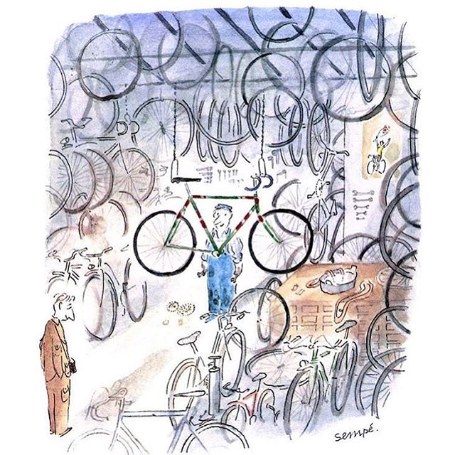 #semp&eacute; #raoultaburin #film # dessin #illustration #bicycle #