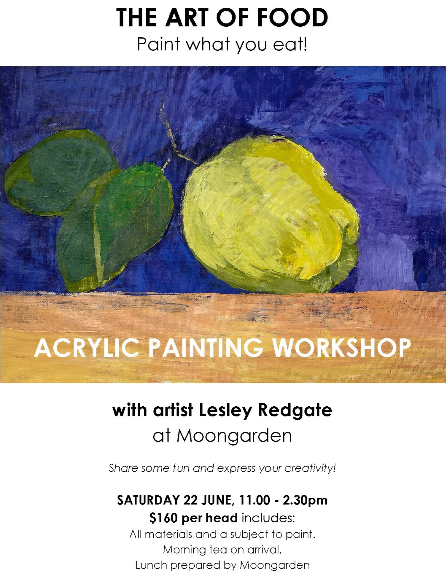 THE ART OF FOOD - acrylic painting workshop