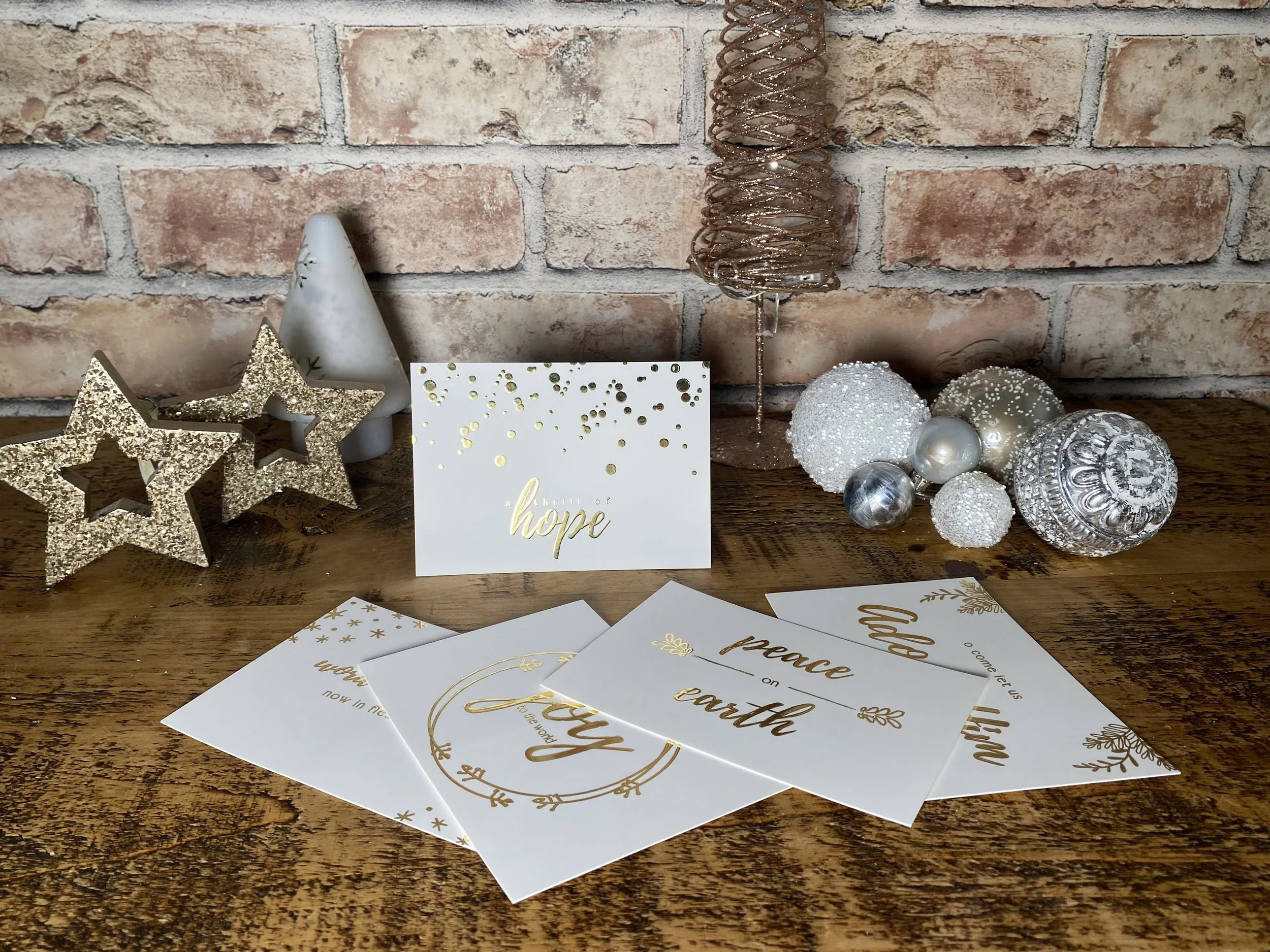 Christmas Postcards with Luxe Gold Foil