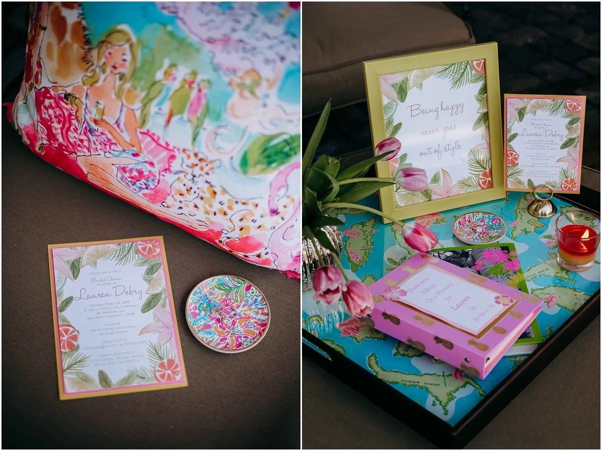 Lilly Pulitzer Pillow Ring Holder and Invitation decor