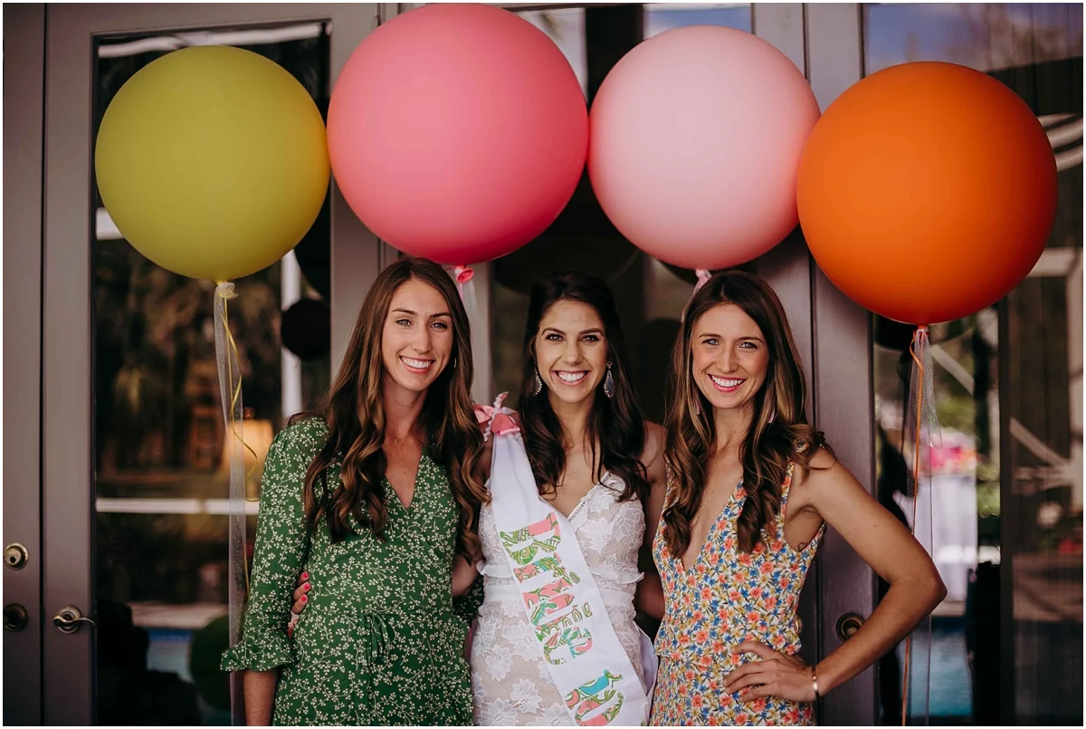 Lilly Pulitzer Bridal Shower Bride and guests smiling