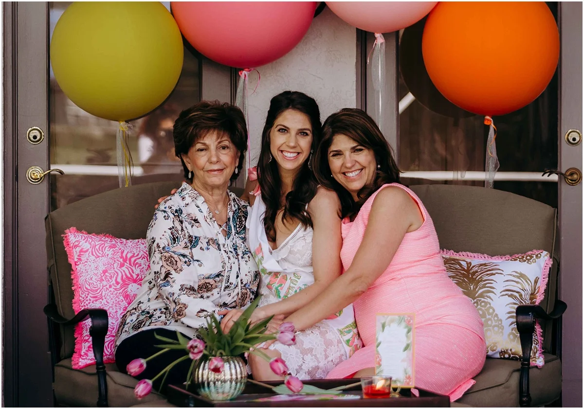Lilly Pulitzer Bride with guests