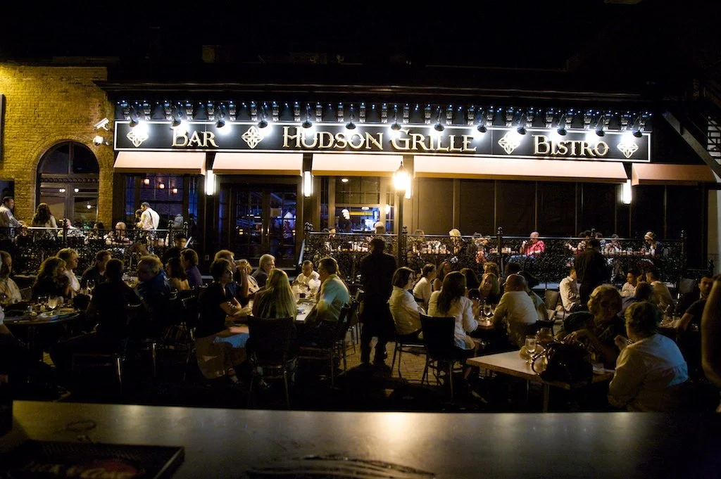 Outdoor dining at night