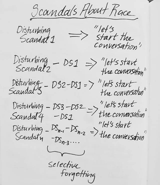 #tbt this country has racial amnesia. Saying &quot;Starting the conversation&quot; or &quot;taking a first step&quot; is just a way to distract from the fact that we've been here millions of times before and need to make radical change