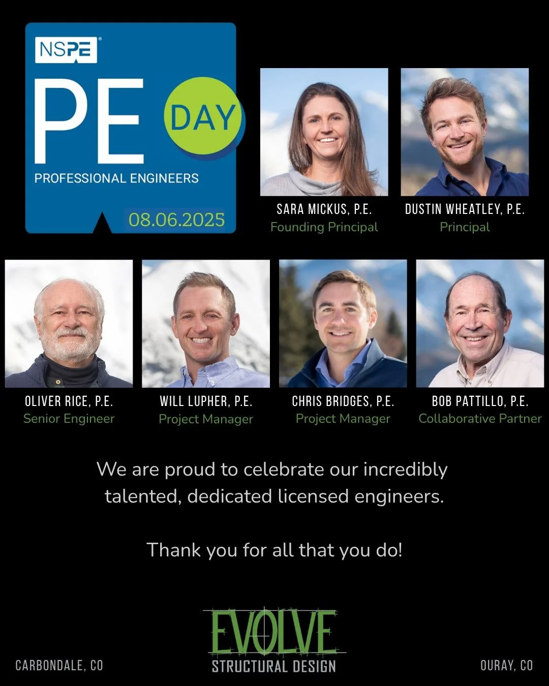 We would like to celebrate all of the licensed professional engineers who enrich our communities!
Happy Professional Engineers Day! 🎉
