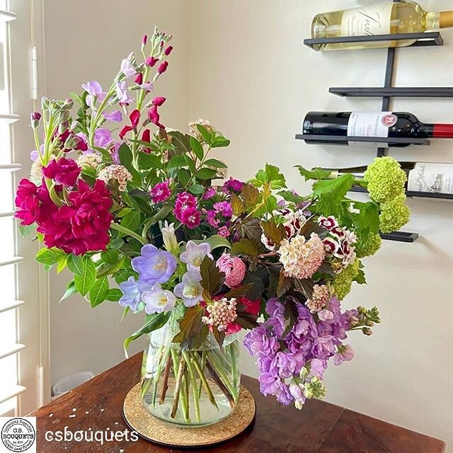 Such a sweet arrangement by @csbouquets.  The #stock is one of our flower favorites fresh from the #hoophouse.
Some sun and warmer weather would really help!