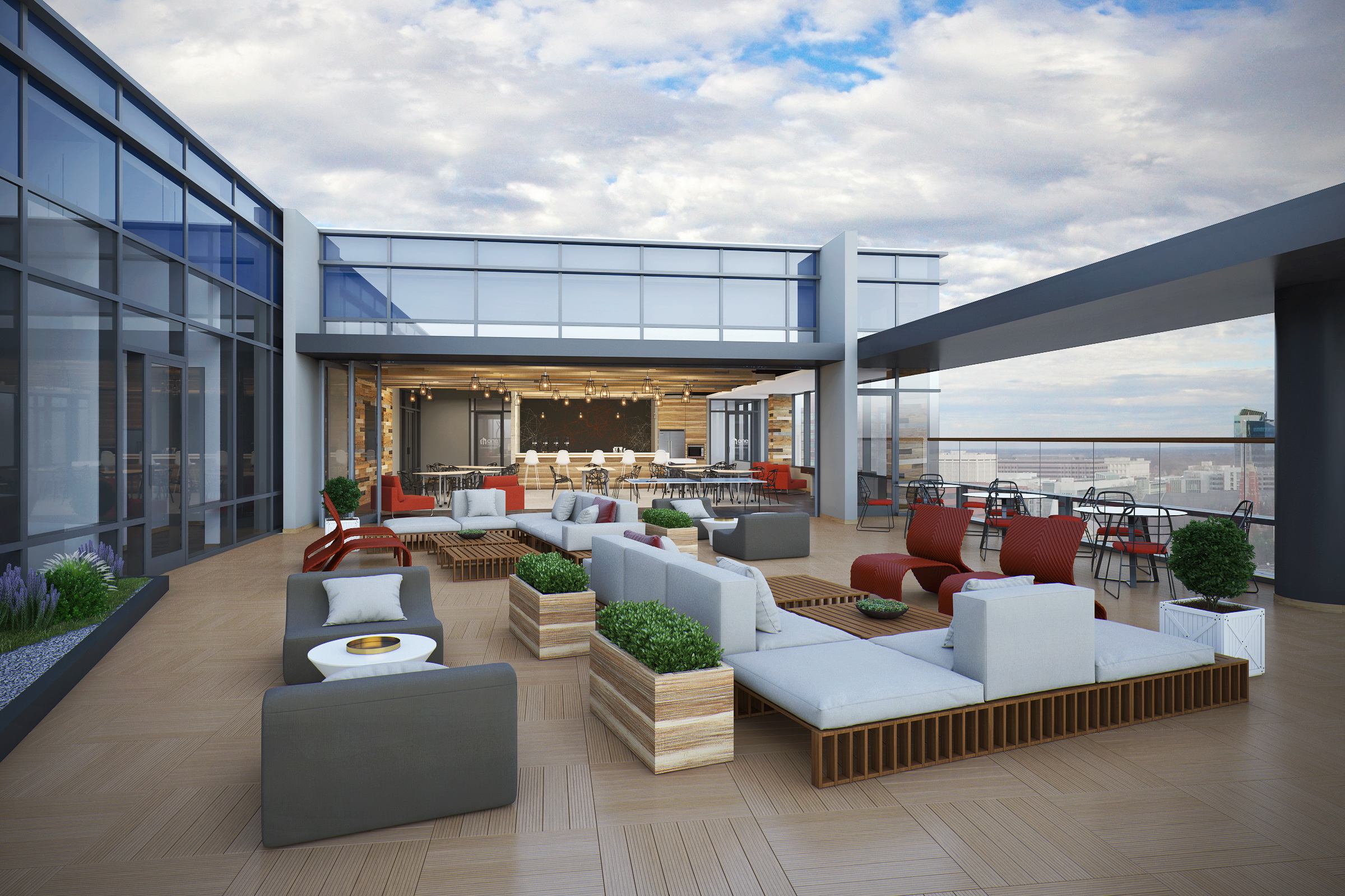 Sky deck with phenomenal views of Downtown Raleigh