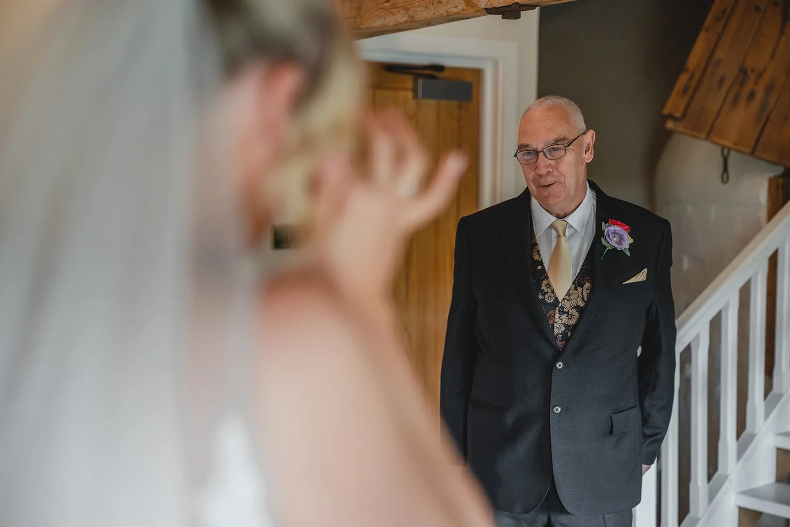 Emotional first look moment before Kirsten and Josh wedding ceremony