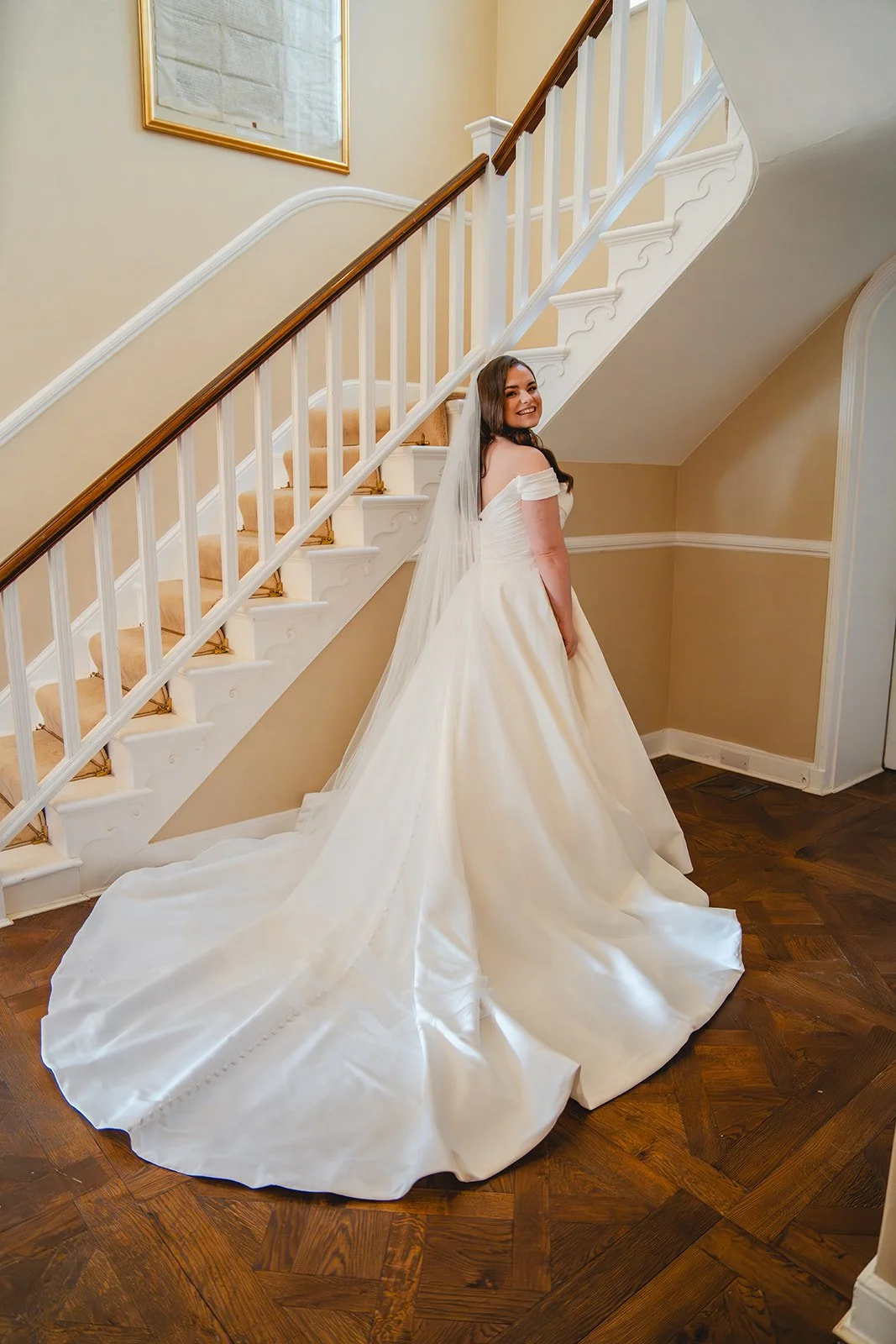Shannon bridal portrait with long veil