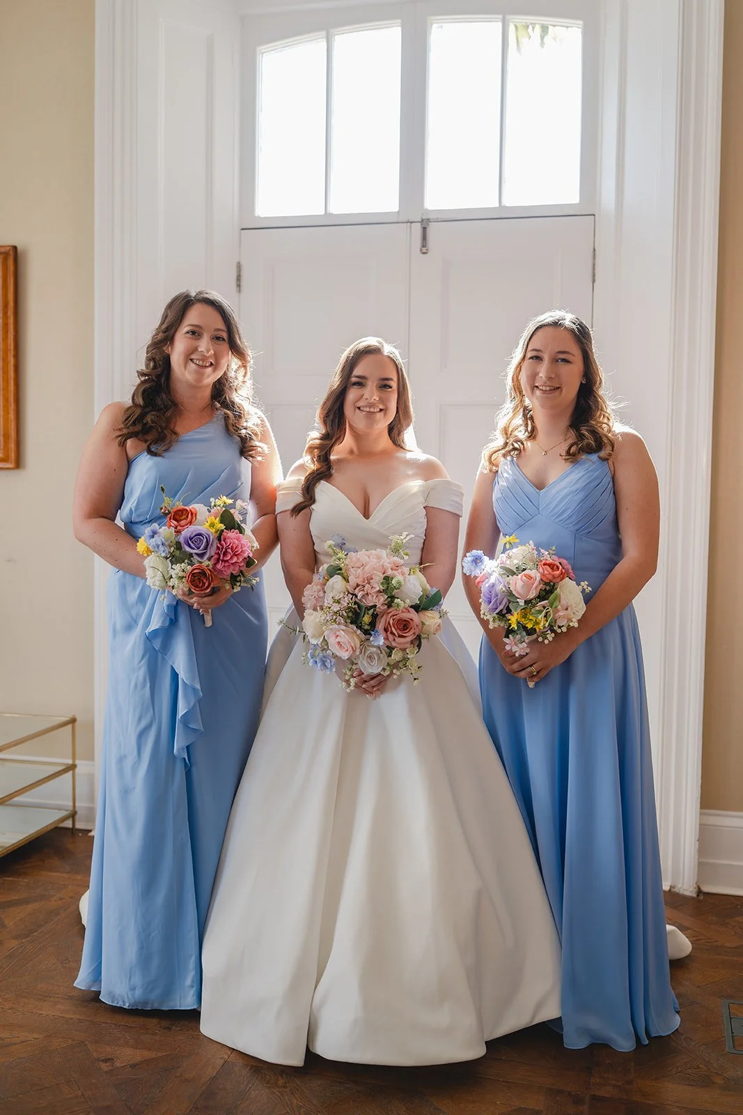 Shannon standing with bridesmaids before the ceremony
