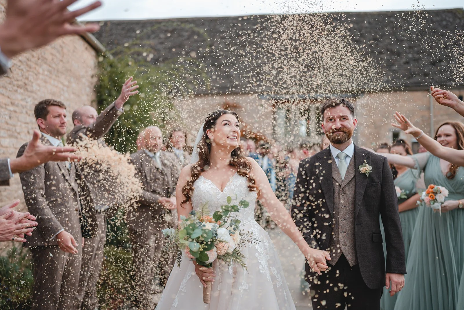Sartis and Callum confetti wedding moment