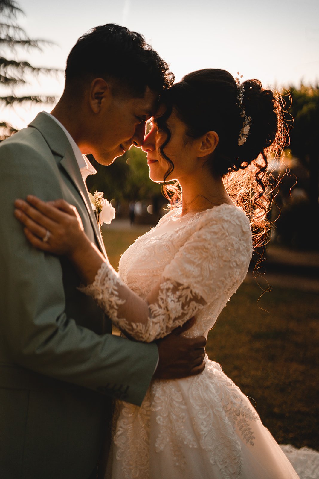 Golden hour wedding portrait by Seers-Ford Productions and Photography