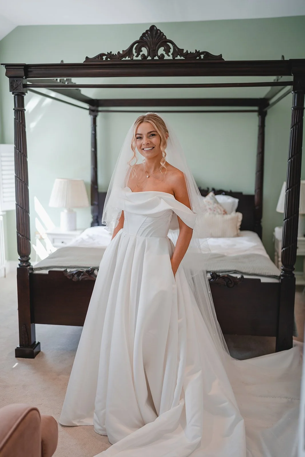 Elegant bride portrait before ceremony
