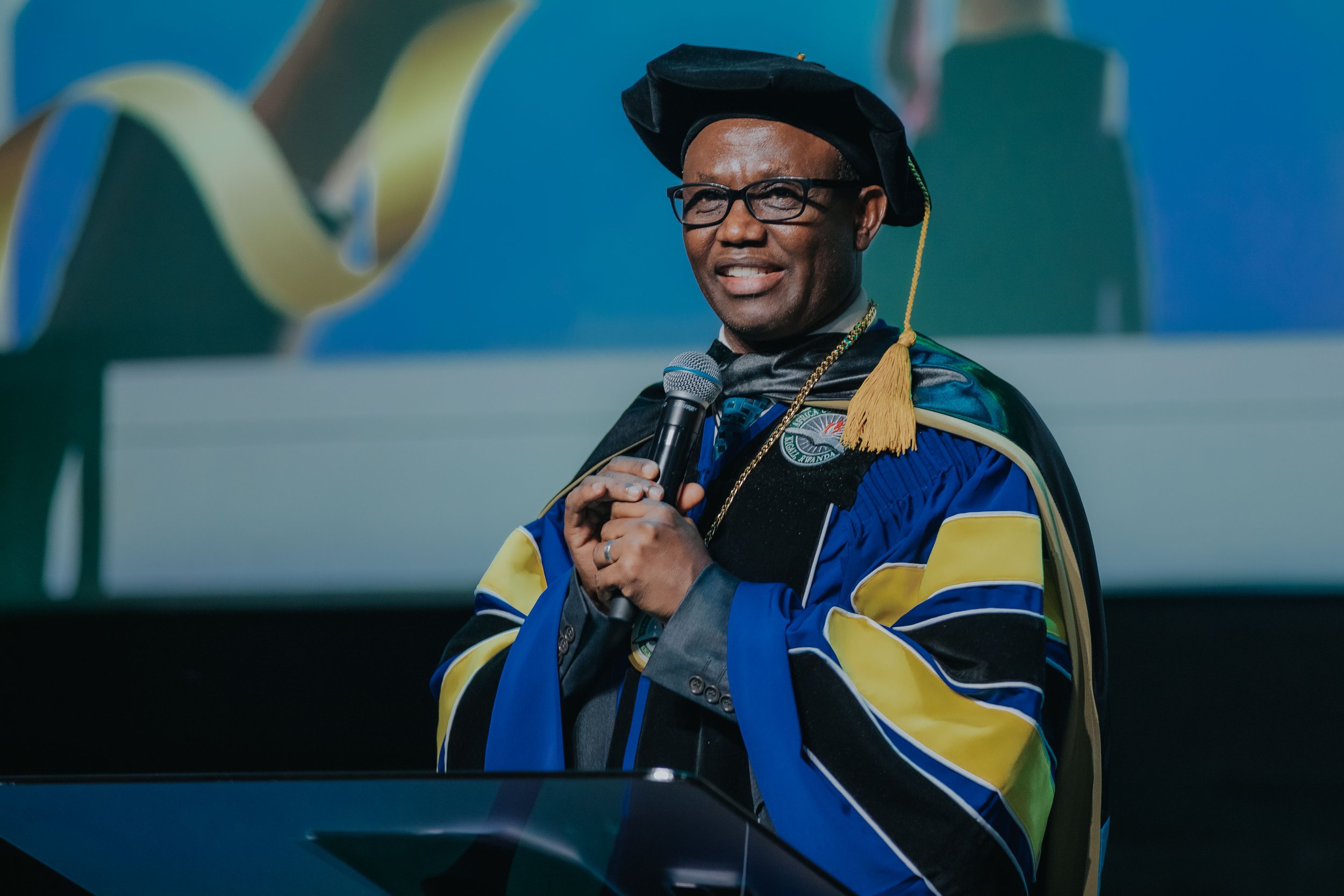 Rev. Dr. Charles B. Mugisha shares words of wisdom and inspiration with the graduating class. (Copy)