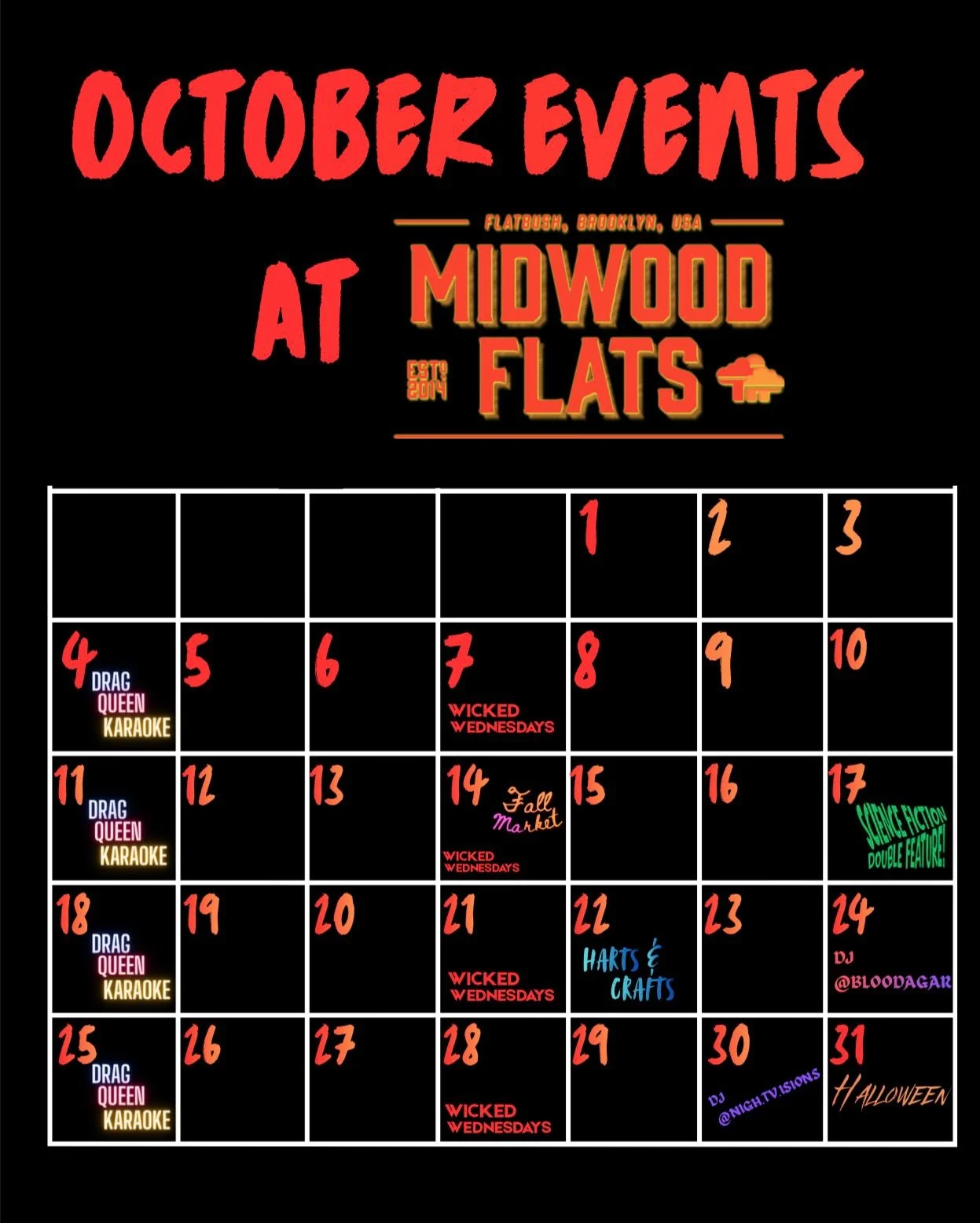 October events calendar! 🎃🕷️🍁🕸️ More information to come&hellip;