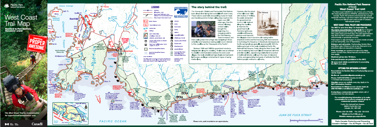 west coast trail map 2018