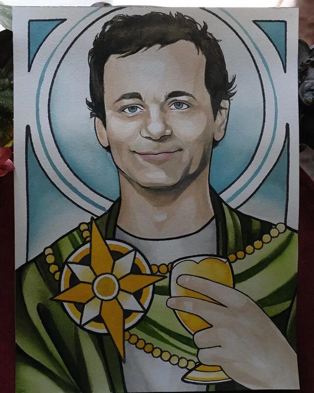 another addition to the patron saint series, national treasure Bill Murray for Amy! 9x12&rdquo;, watercolor on arches. prints available at the link in my bio. thank you!!