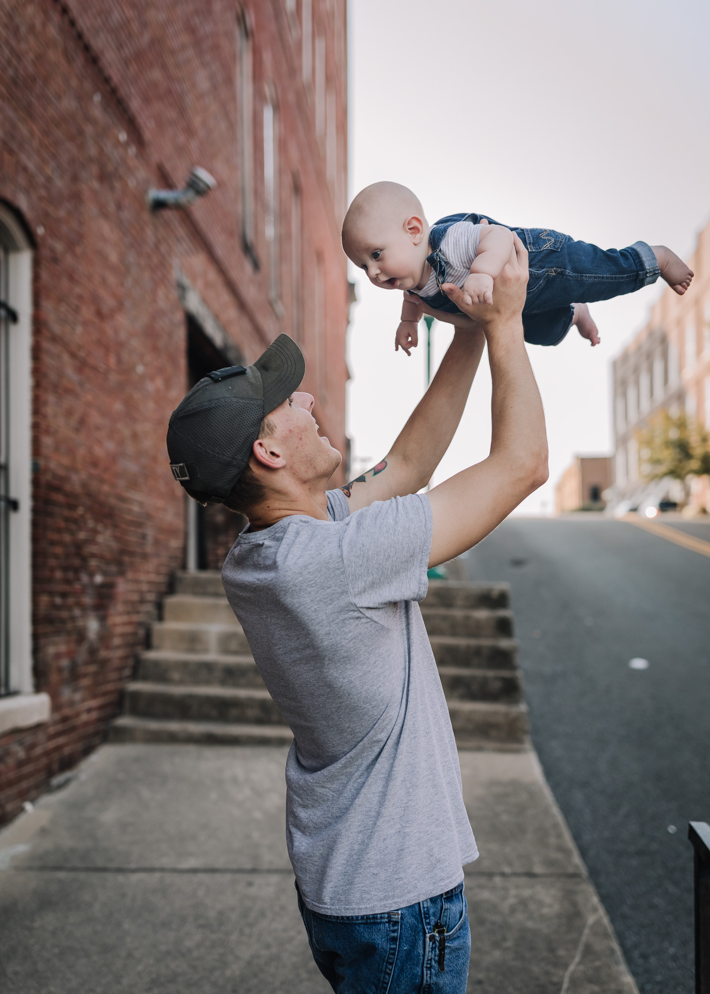 flying baby with dad