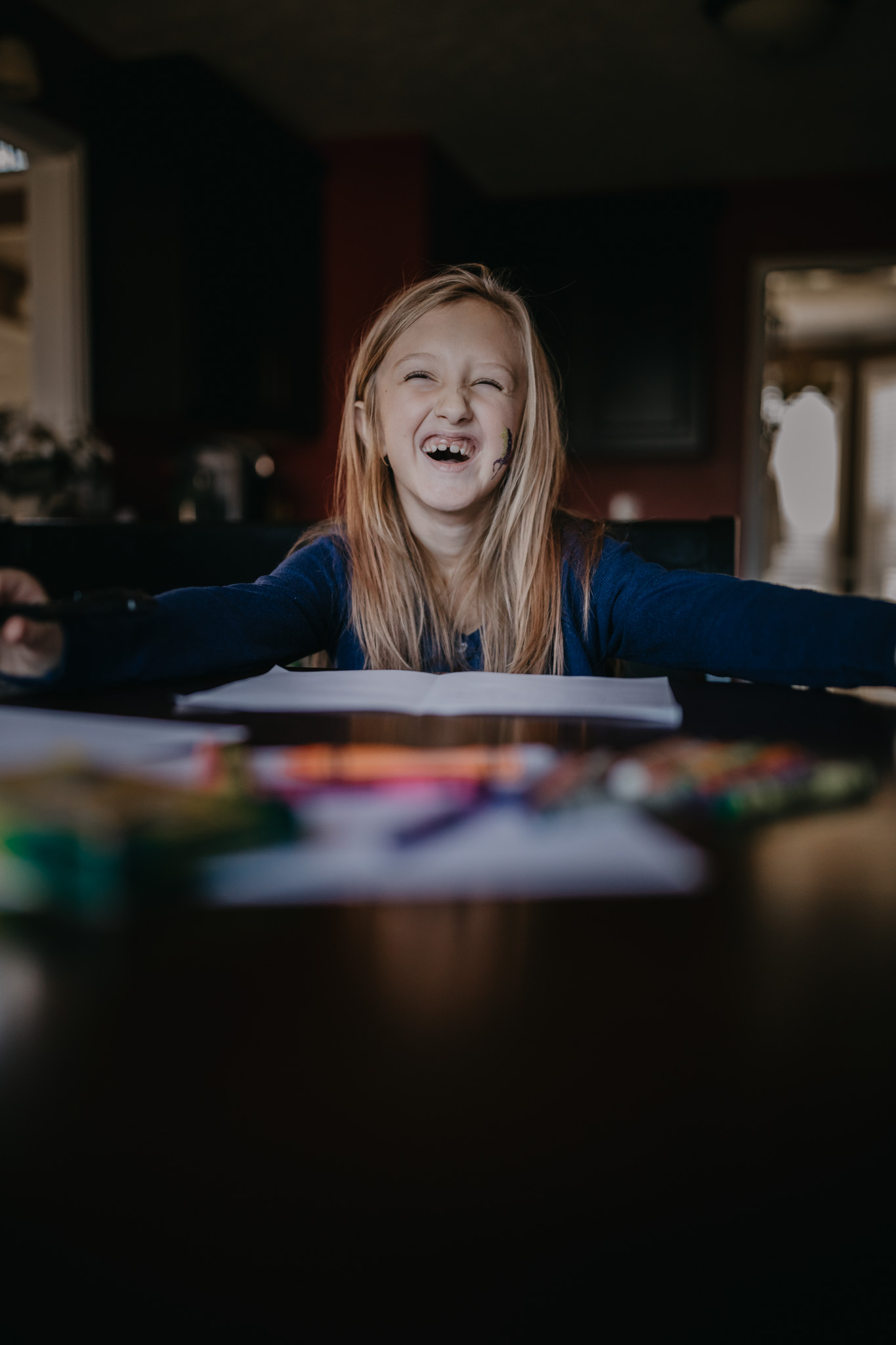 little girl laughing