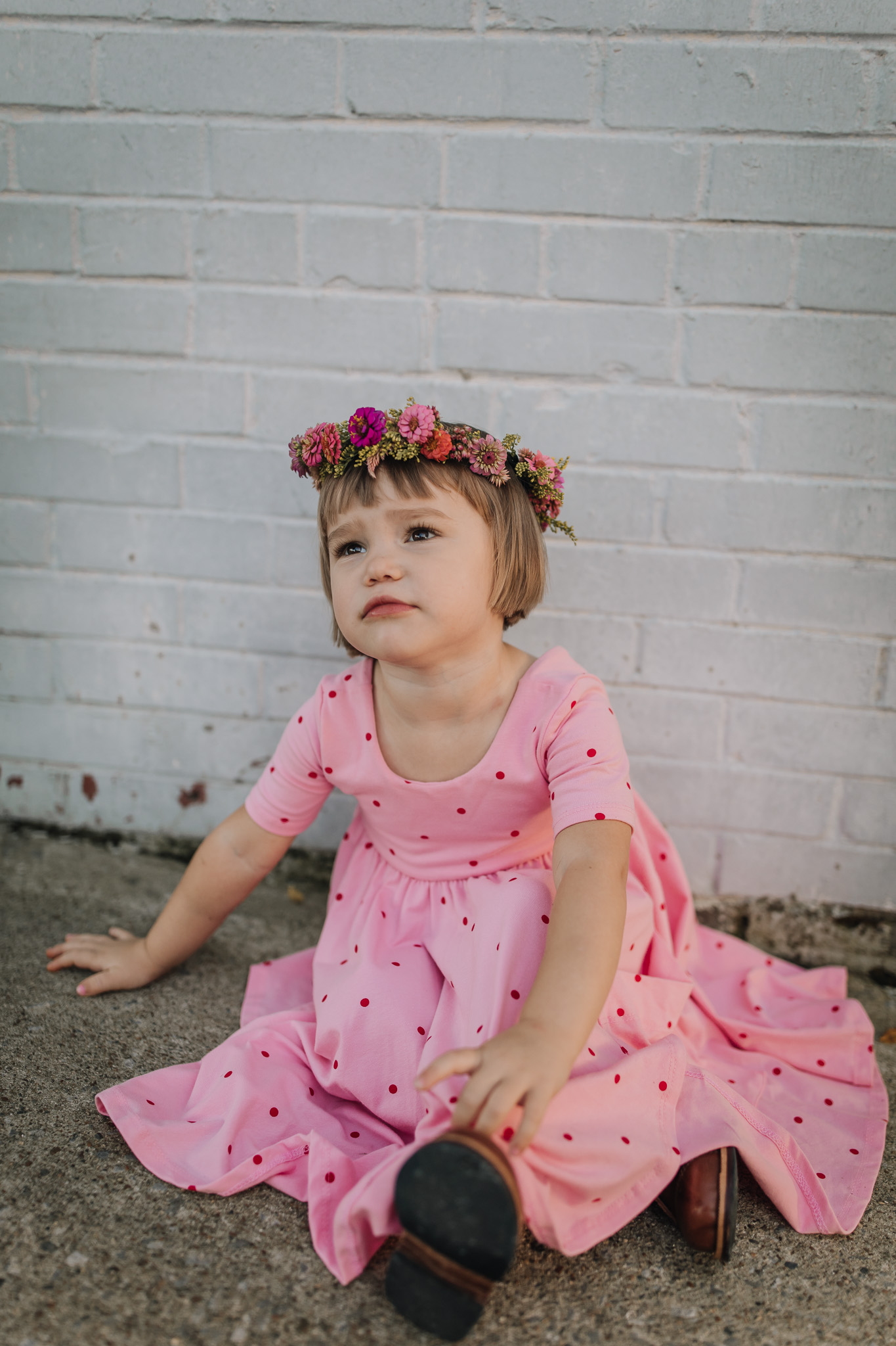 little girl in flower crown