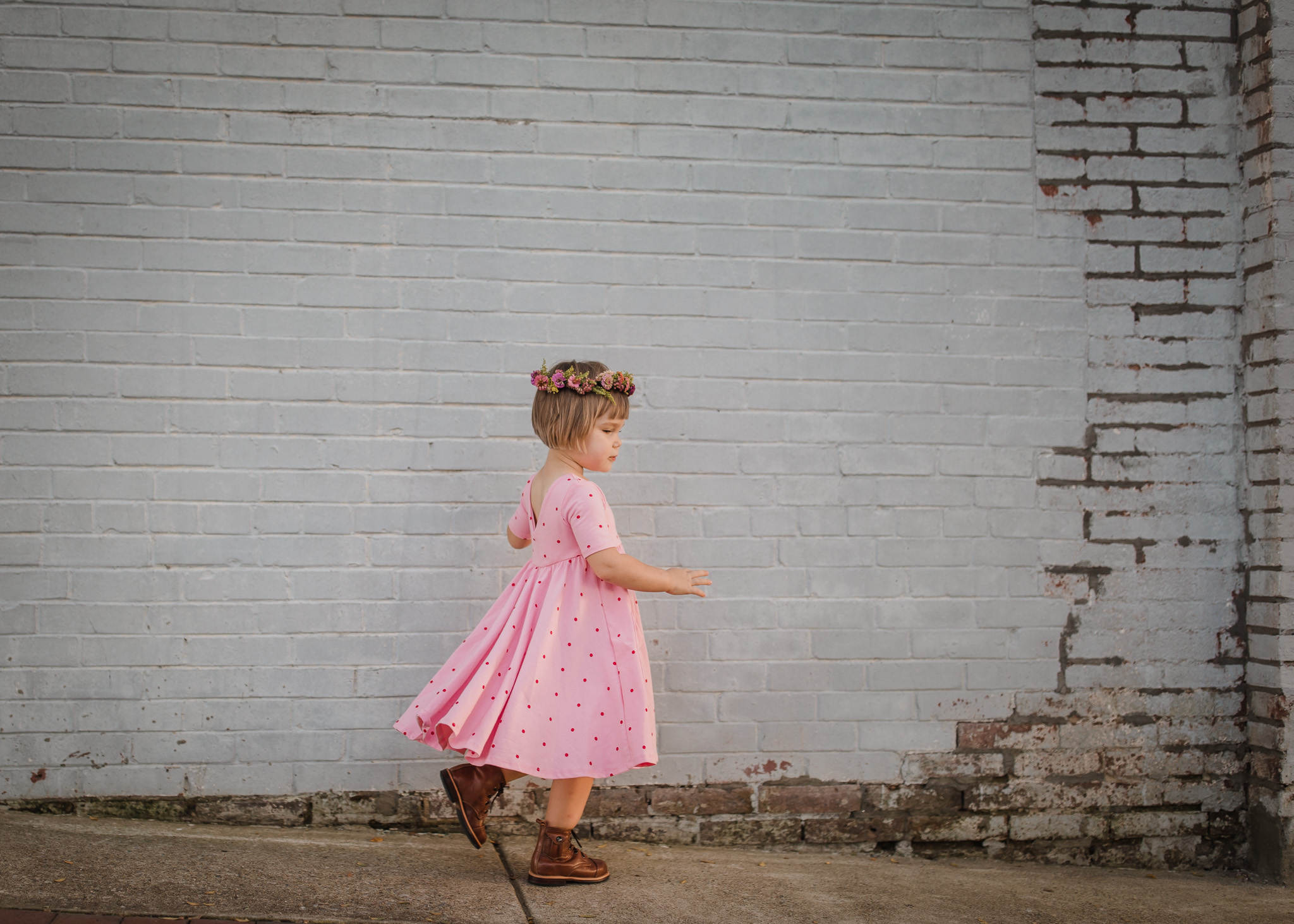 little girl running