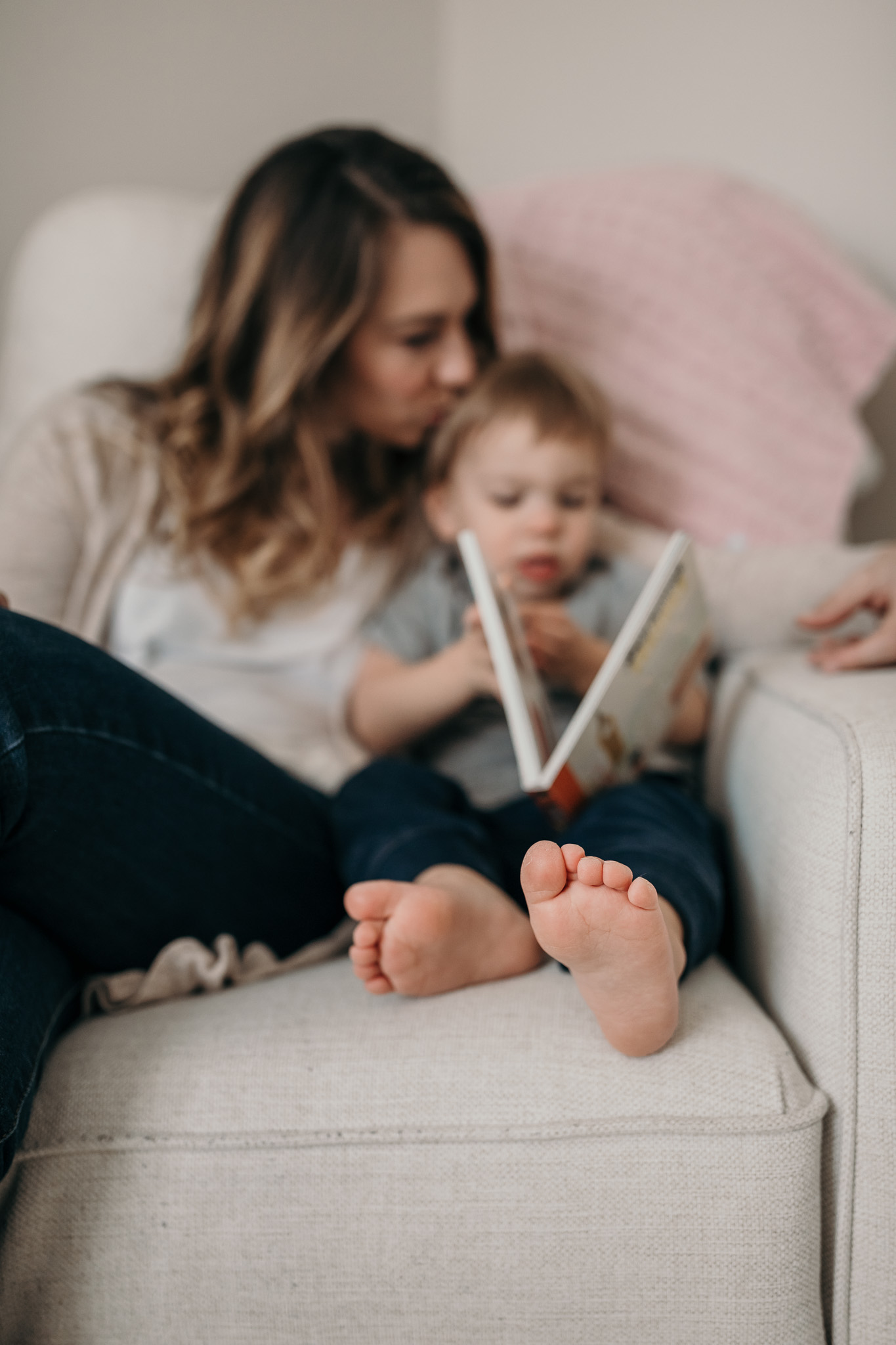 Mother Reading with Son