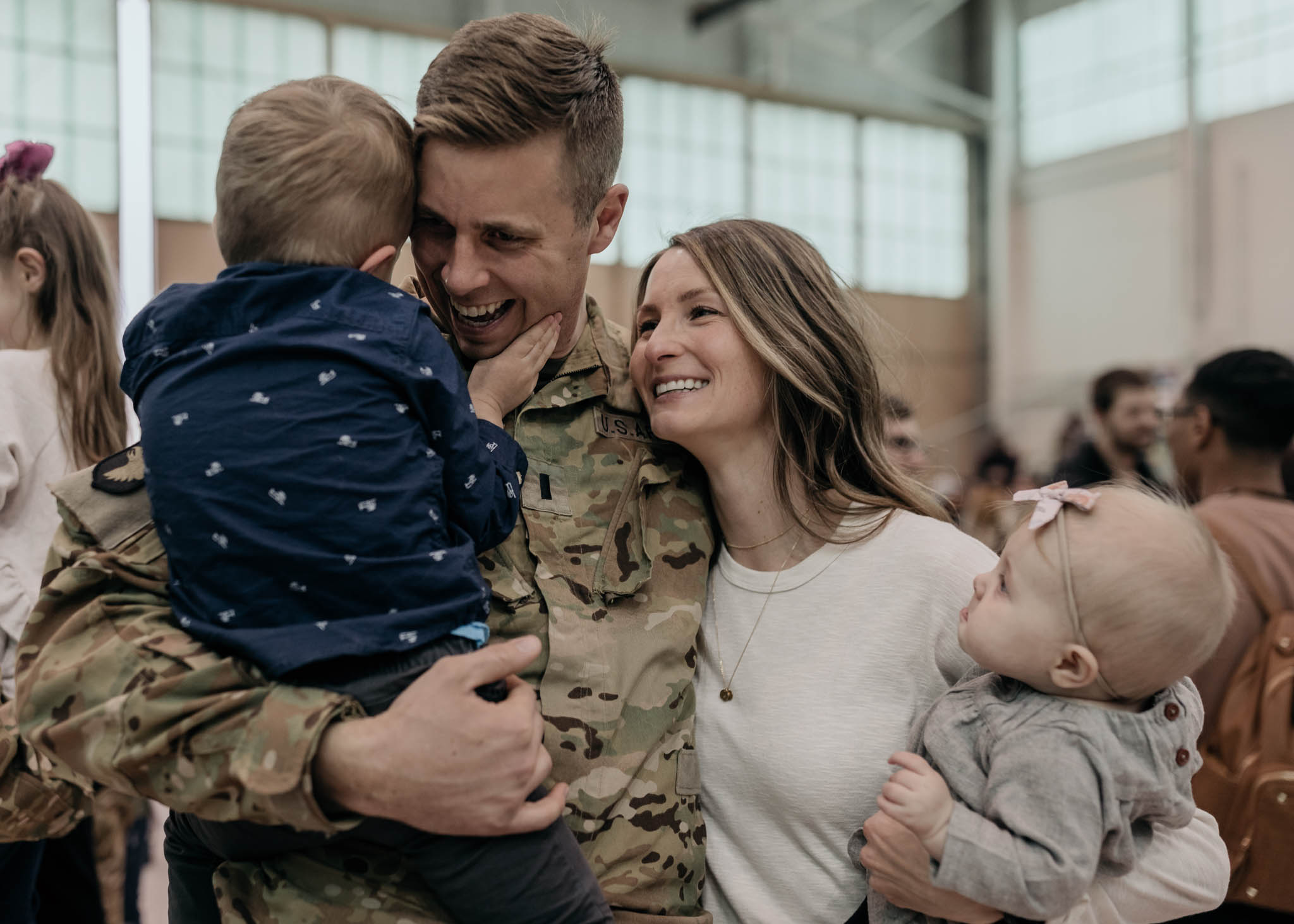 Military Family Embracing