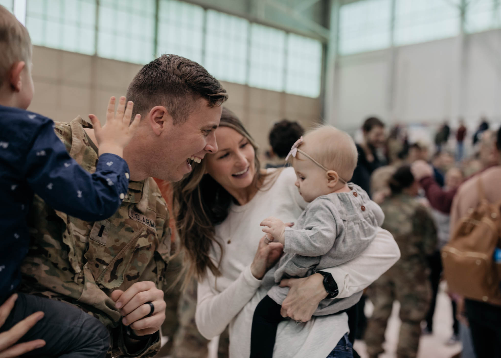 Soldier Reuniting with Family