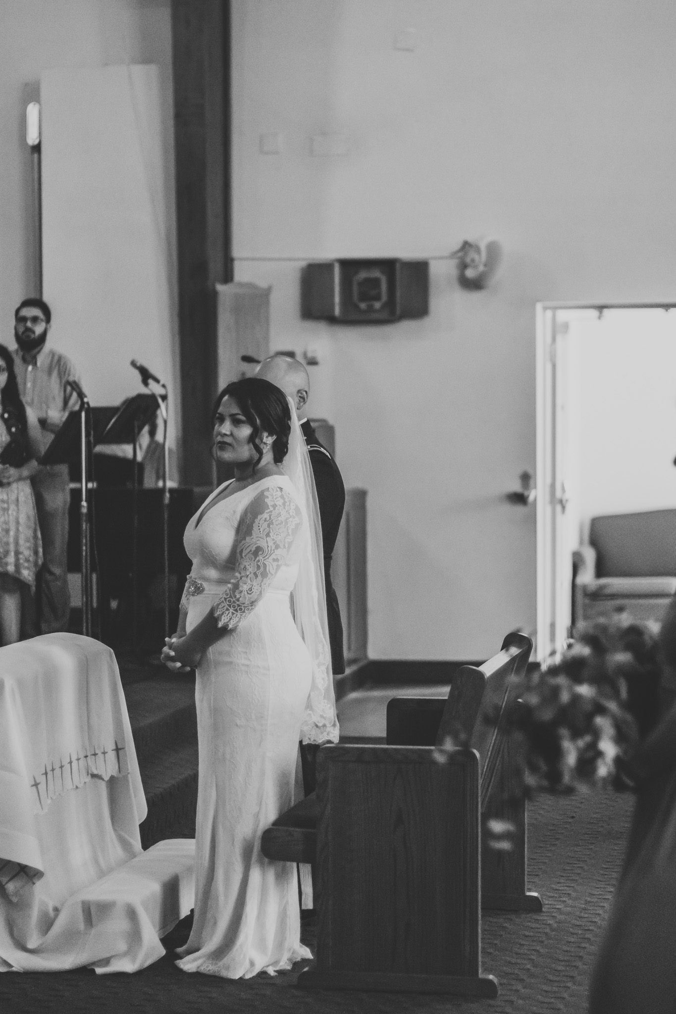 Black and White Photo of Bride