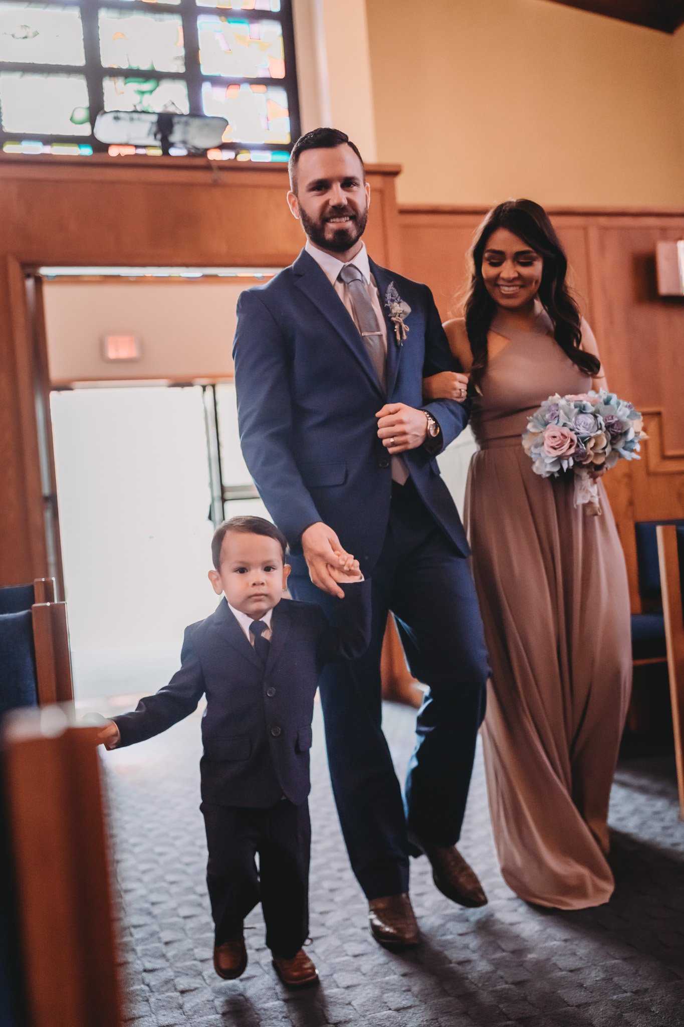 Wedding Party Walking Down the Isle