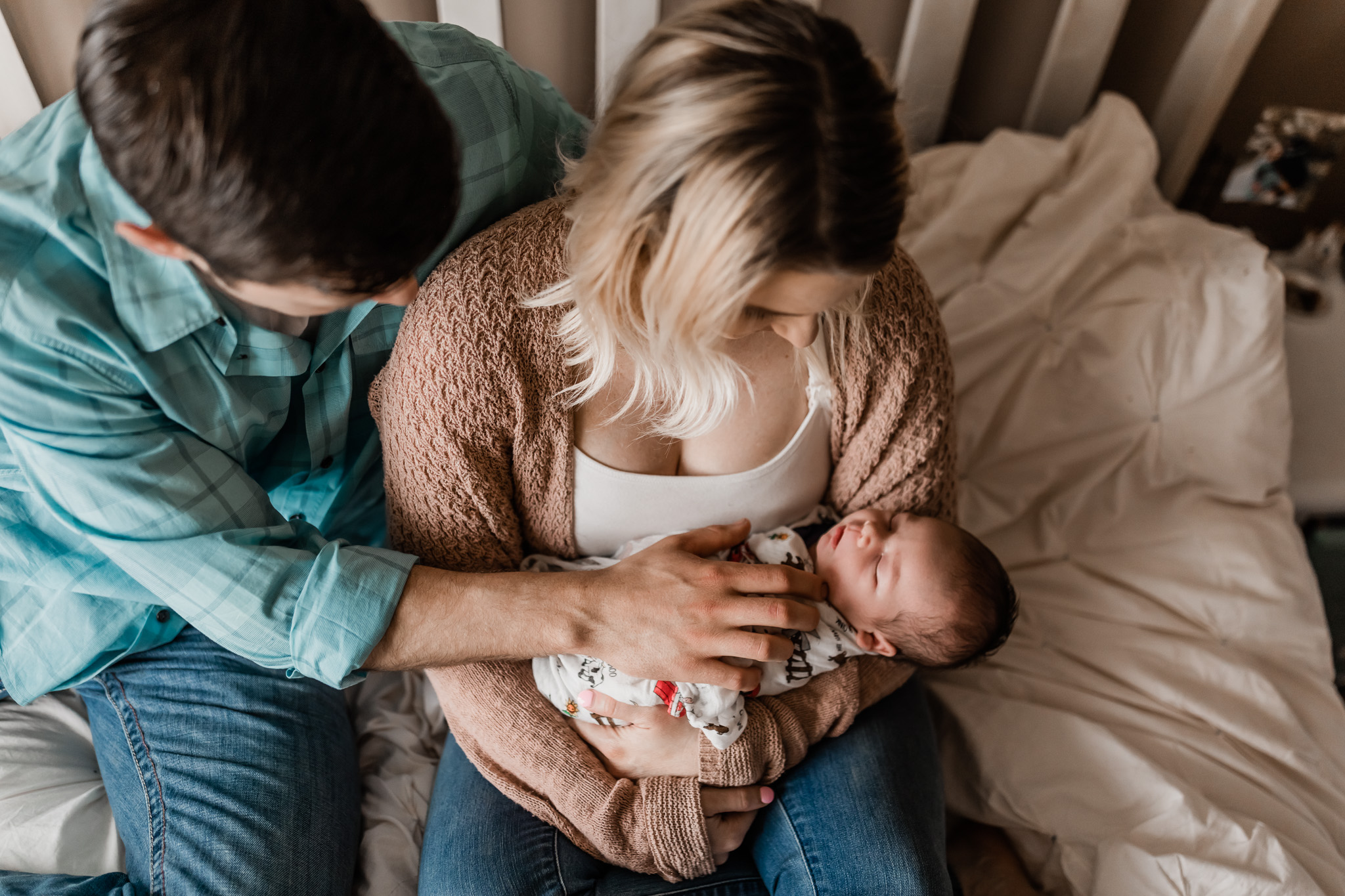 family holding newborn