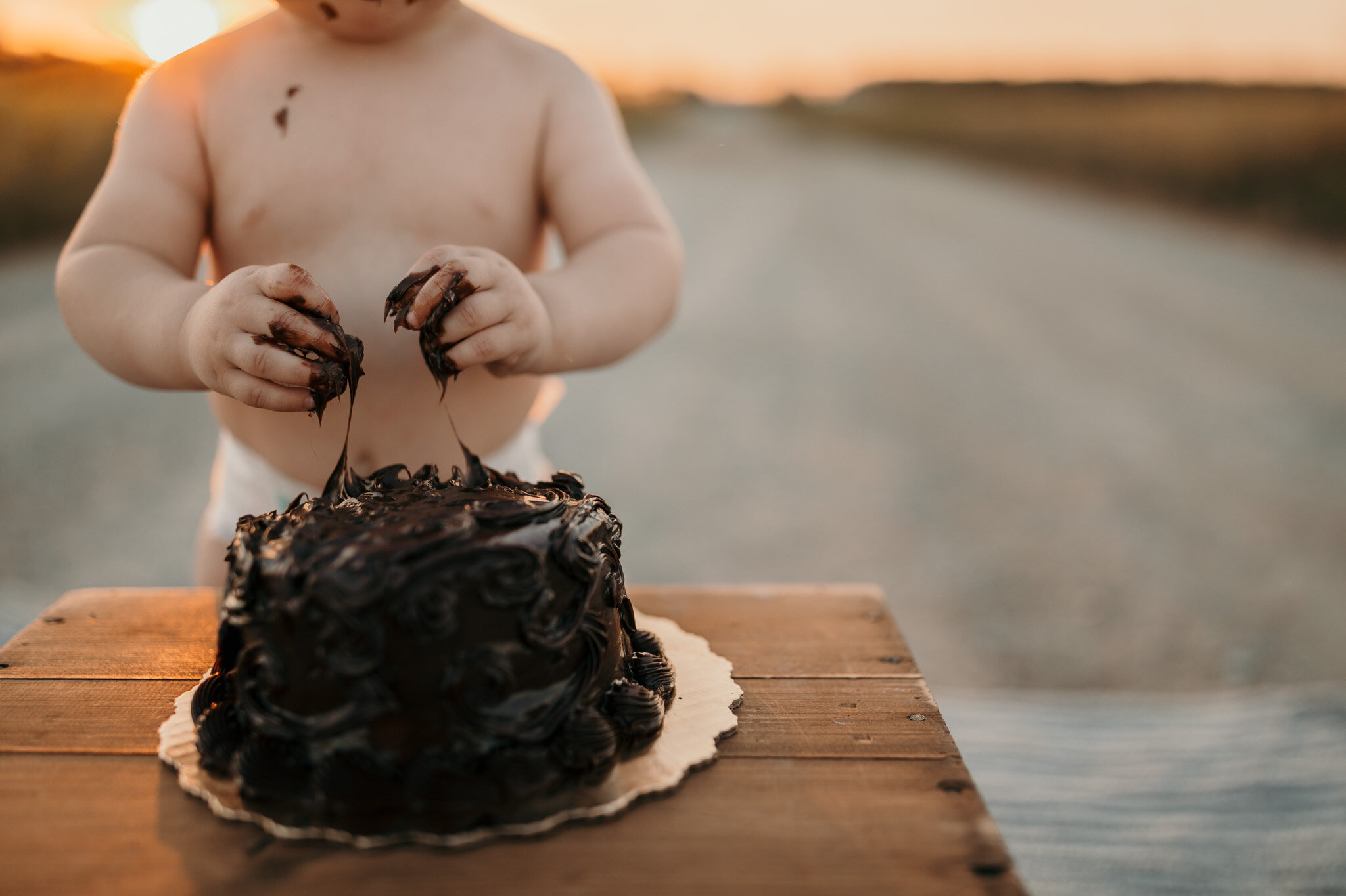 birthday boy and cake