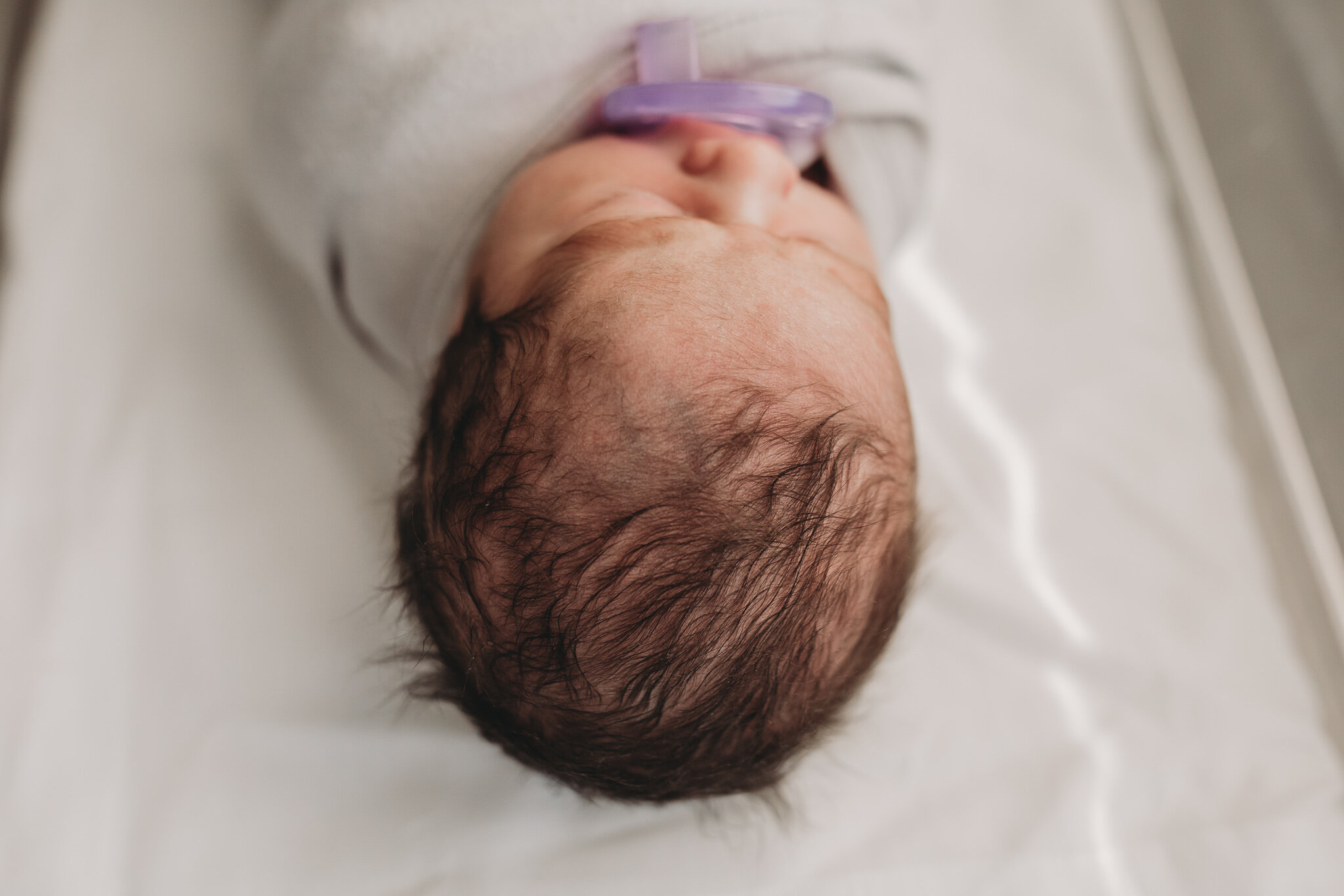 hours old and baby head full of hair