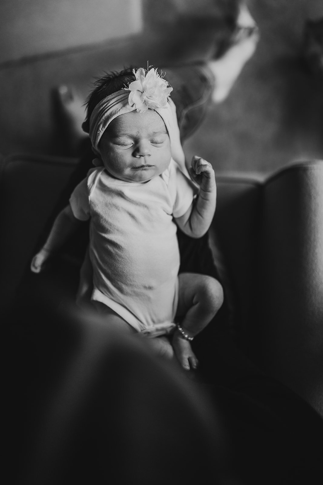 newborn photo in black and white