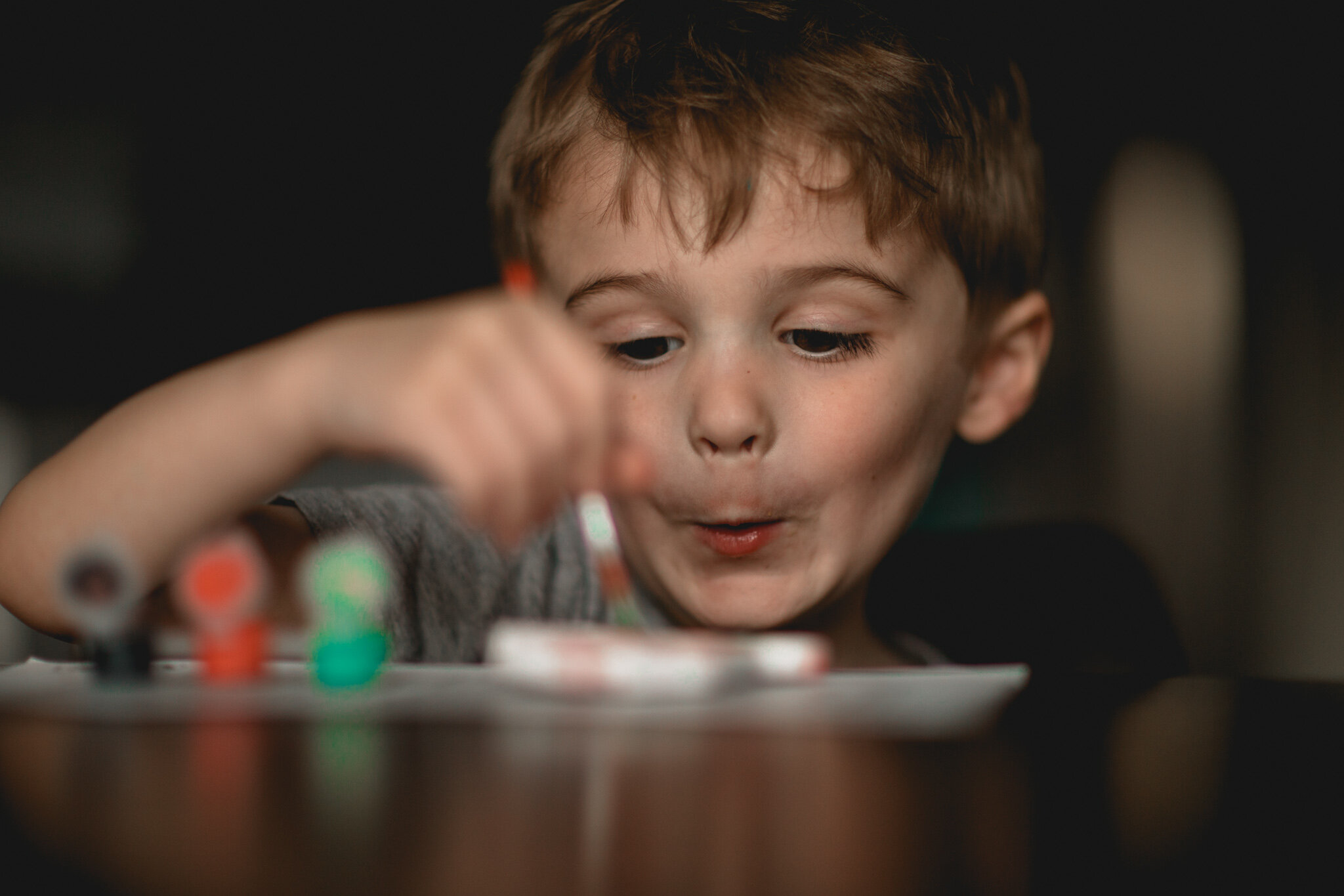 toddler boy being silly