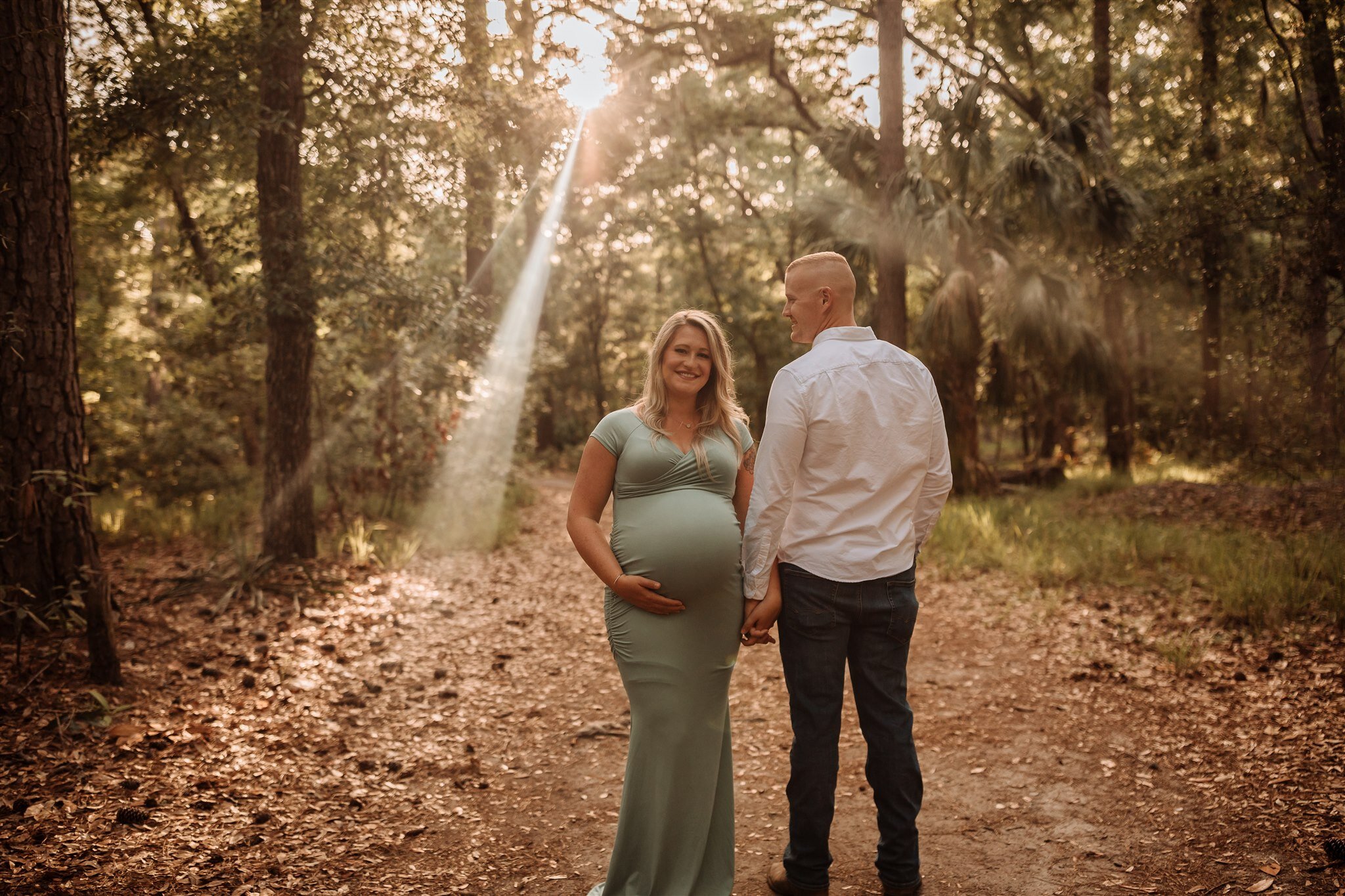 sun flare and baby bump