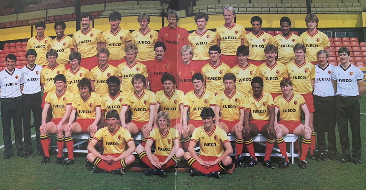 The 1984 squad, from the official FA Cup final souvenir brochure.
