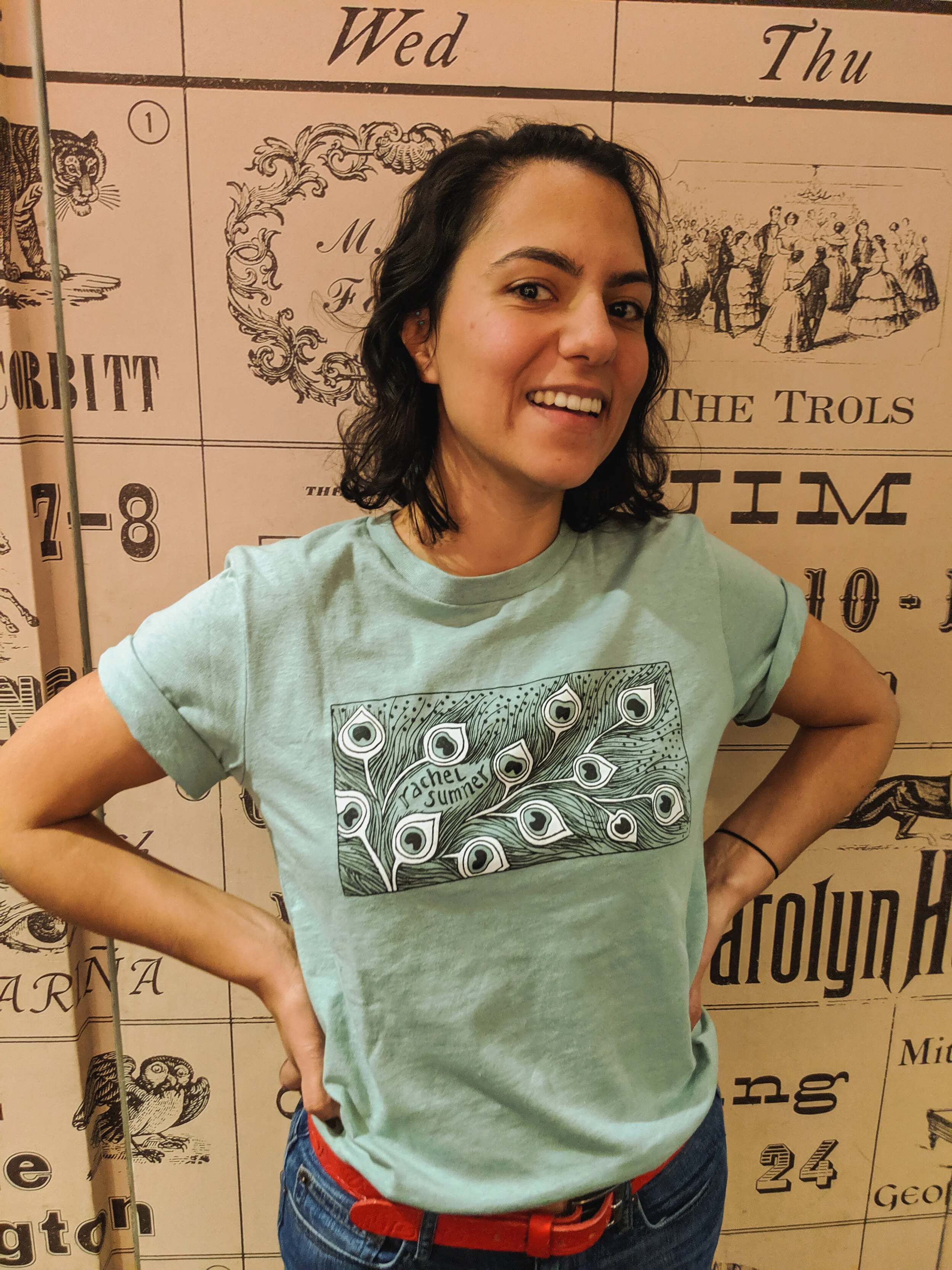 Peacock Feather Prism Blue T-Shirt