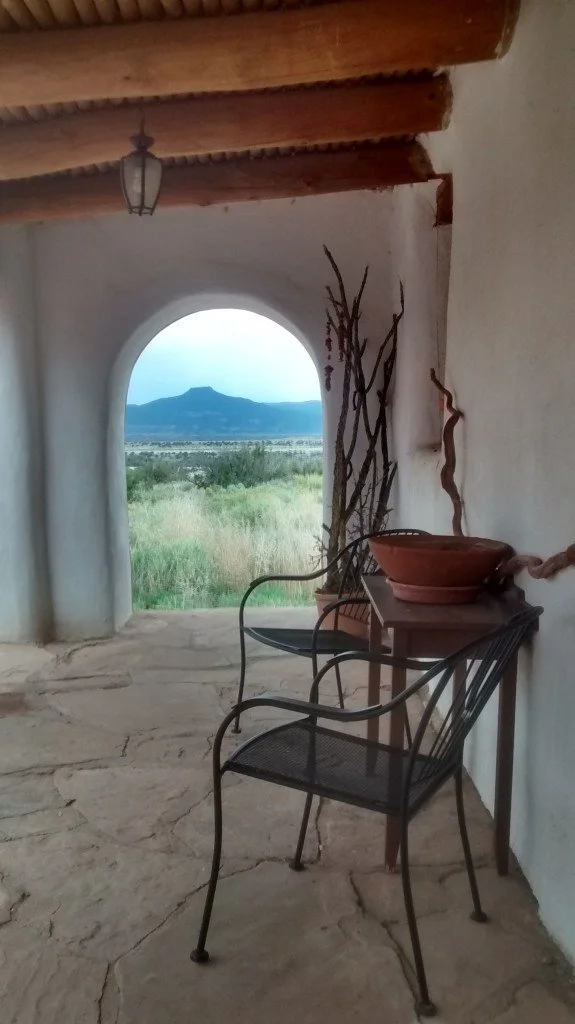 View of Cerro Pedernal from the courtyard of Casa del Sol