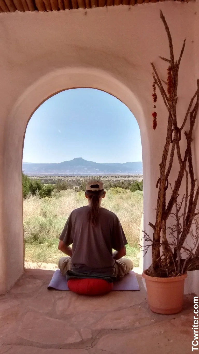View of Cerro Pedernal from the courtyard of Casa del Sol