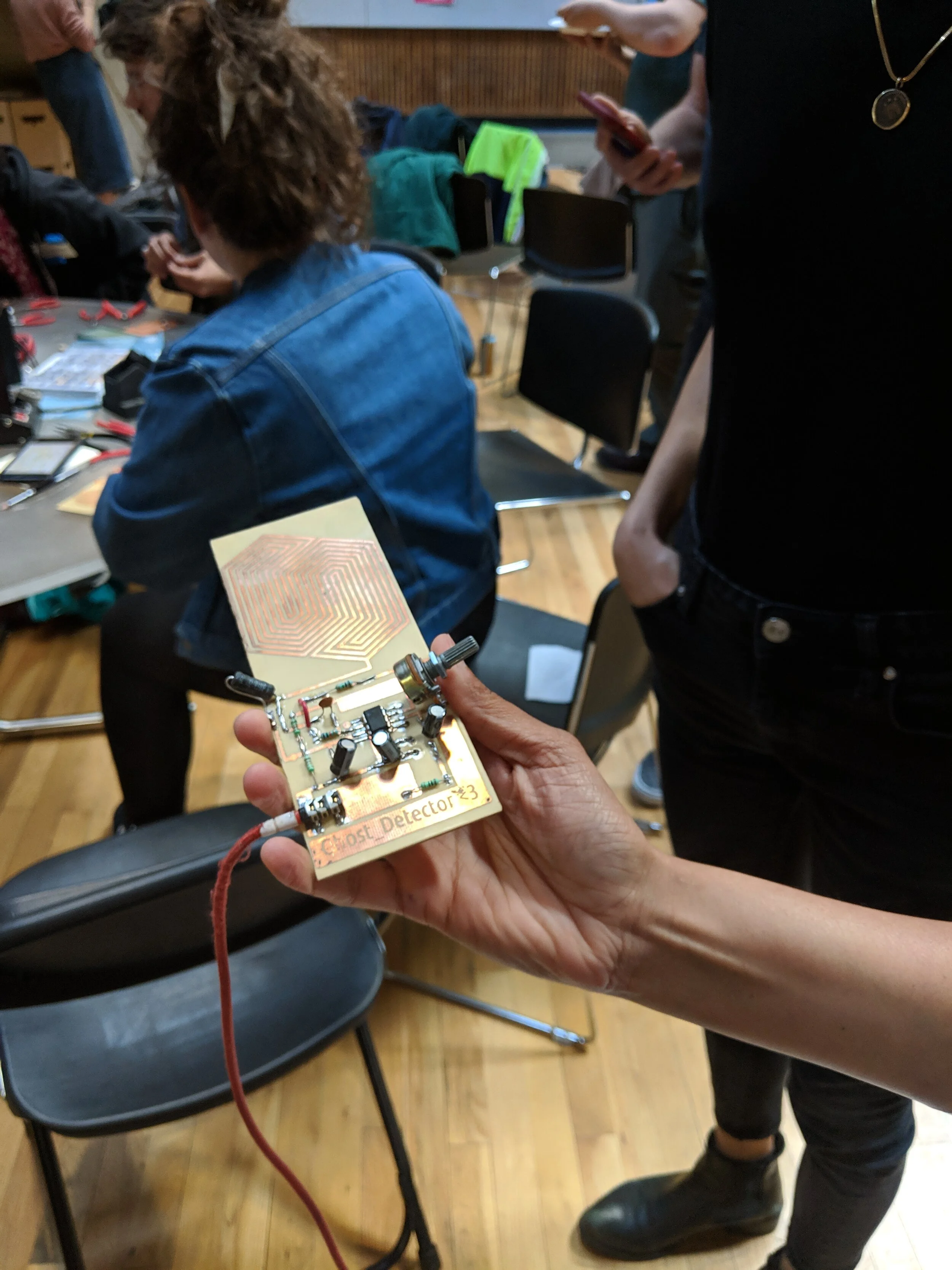 Completed Ghost Detector circuit board