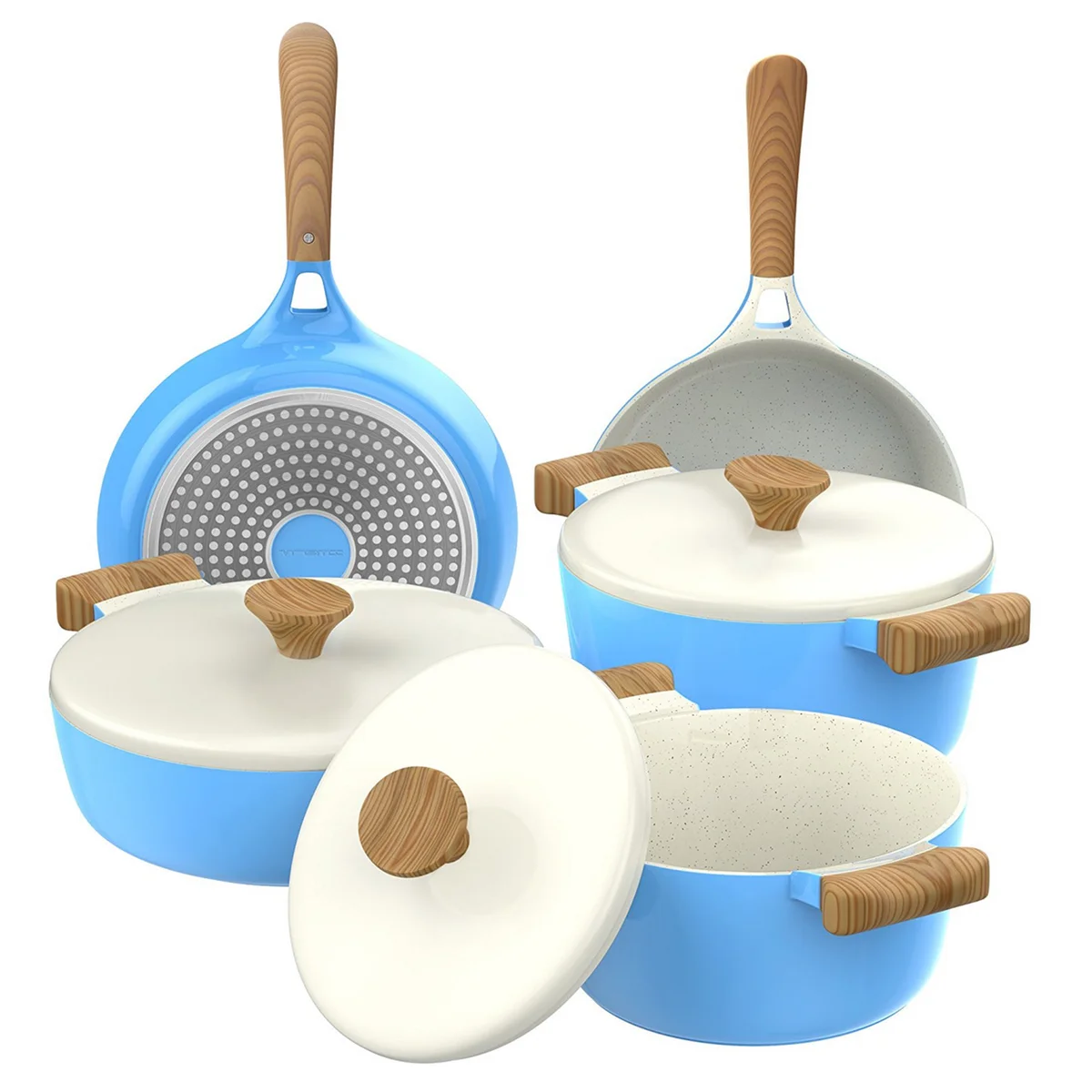 8-Piece Ceramic Nonstick Cookware Set