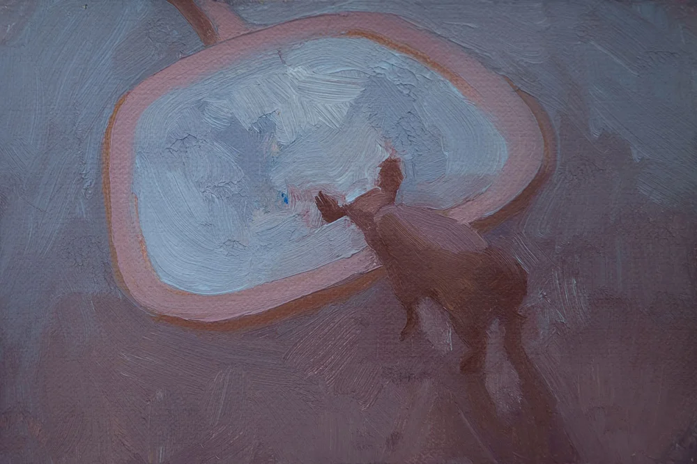 Great Perfect Mirror, 2010, 4" x 6", oil on linen mounted on panel