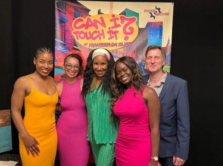  Francisca with the cast of Rogue Machine Theatre’s production of “can i touch it?” 