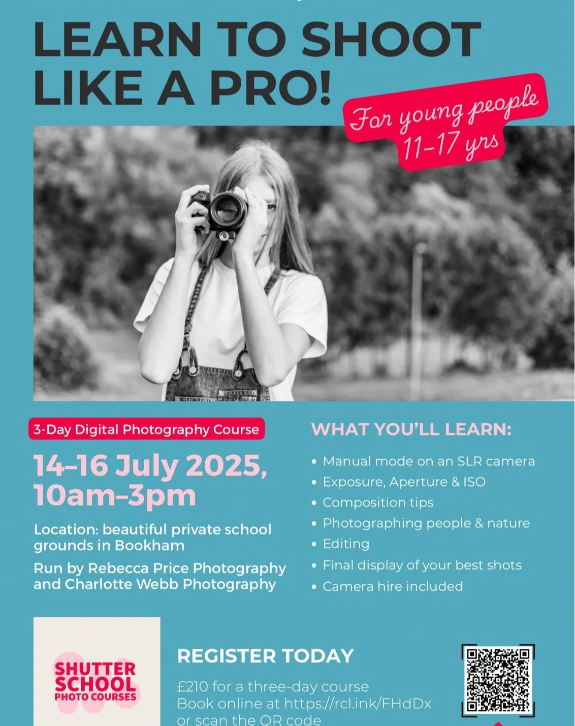 Looking for something for fun for your young person to do this summer? I'm running a photo workshop with my friend Becky, to teach 11-17 year olds all about photography. Message me or see the poster below for more information. @rebeccapricephotograph