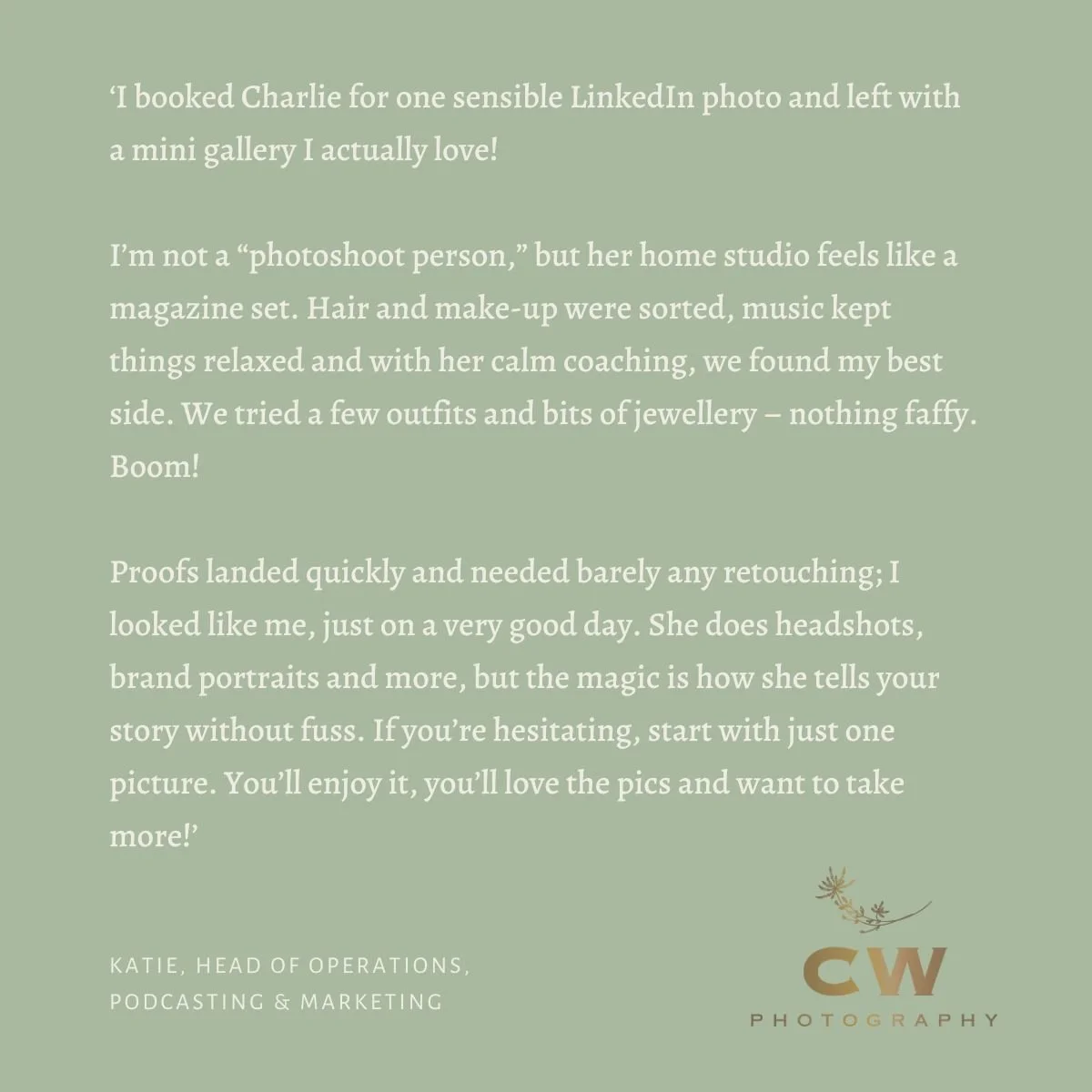 So many people don't actually want to have their photo taken but know it's a must-do. You need images for LinkedIn, social media and general business use. I have many nervous clients when they arrive for their personal branding or headshot photo shoo