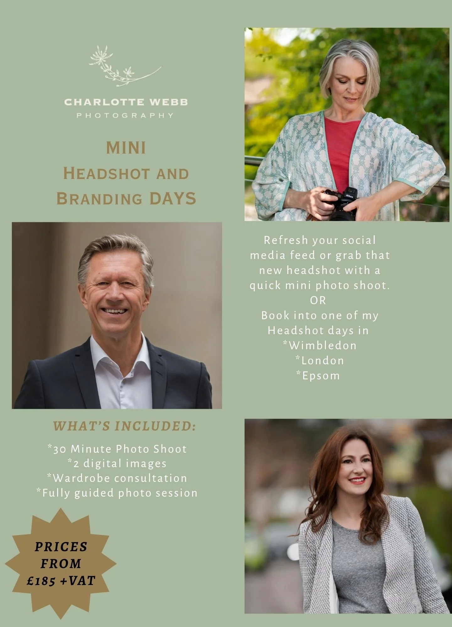 poster of headshot days in London and Surrey